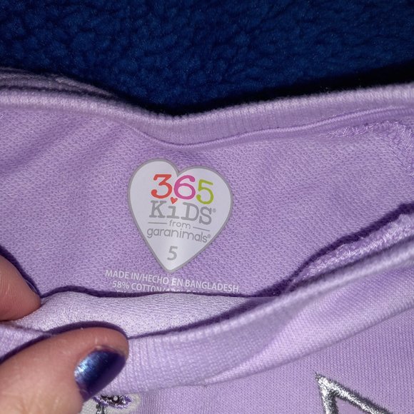 Girls Lavender Sequin Unicorn Ruffle Jersey Top NWT - Picture 5 of 5